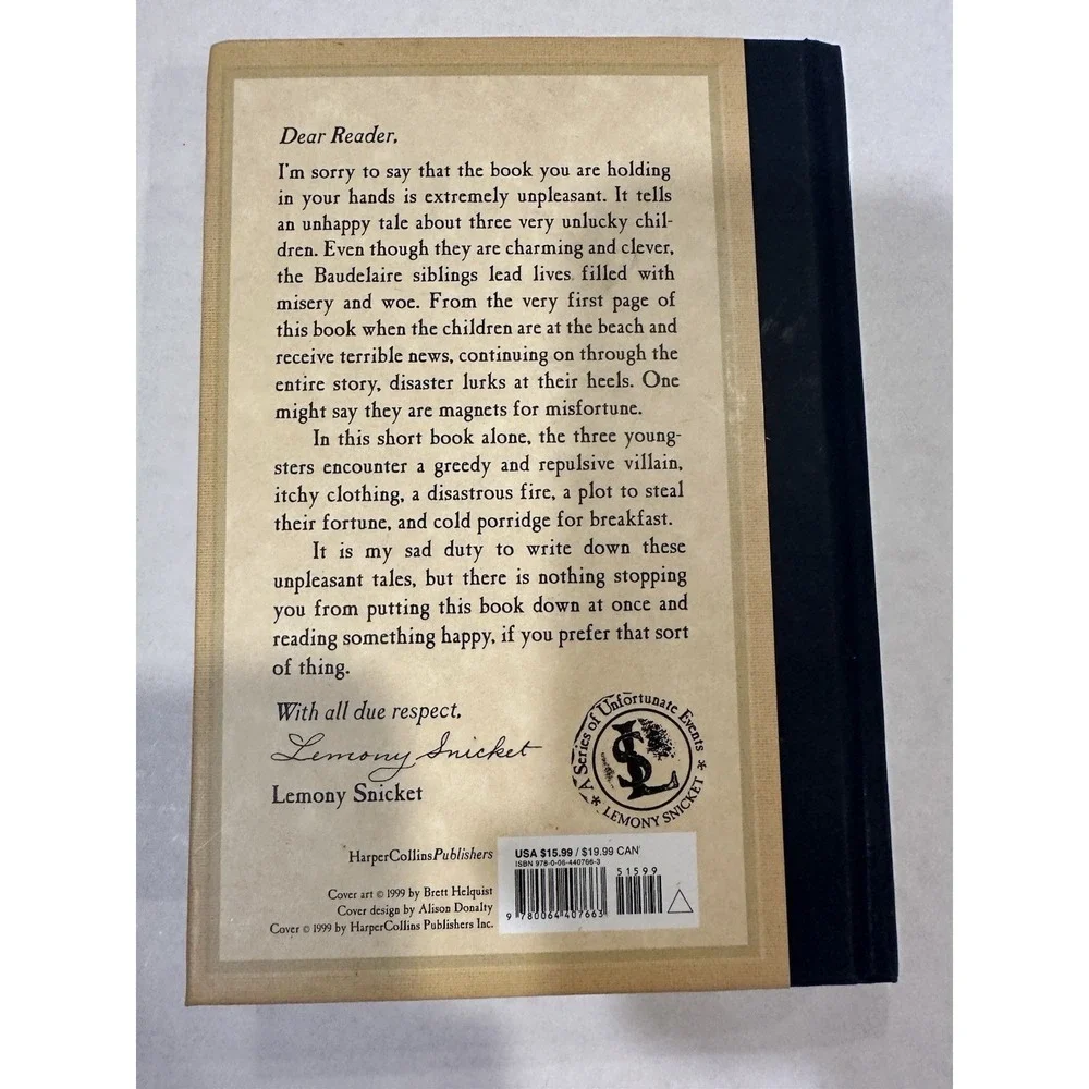 A Series of Unfortunate Events The Bad Beginning by Lemony Snicket Hardcover